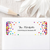 Party Confetti Rücksendeadressen-Aufkleber (Insitu)