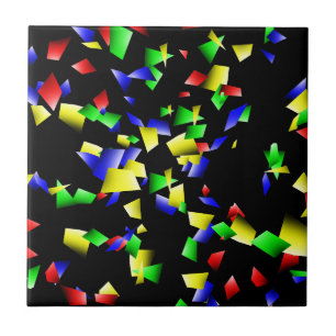 Party Confetti - Schwarzer Hintergrund Fliese