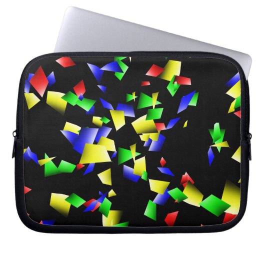Party Confetti - Schwarzer Hintergrund Laptopschutzhülle (Vorderseite)