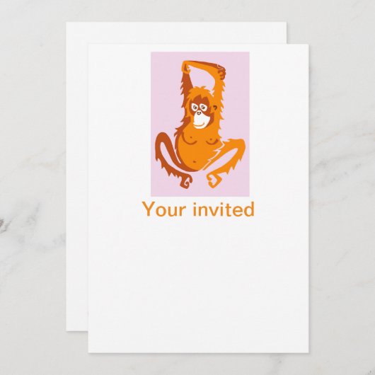 Party! - Cool - ORANGUTAN - Wildfauna Borneo Einladung (Vorne/Hinten)