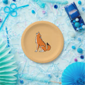 Party! Cool Red WOLF - Conservation - Orange Pappteller (Party)