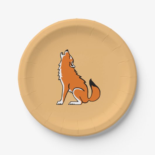 Party! Cool Red WOLF - Conservation - Orange Pappteller (Vorderseite)