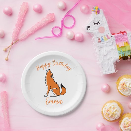 Party! Cooler Roter Wolf - Wildtiere Pappteller (Party)