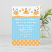 Party Crabs Geburtstagseinladungen Einladung (Stehend Vorderseite)