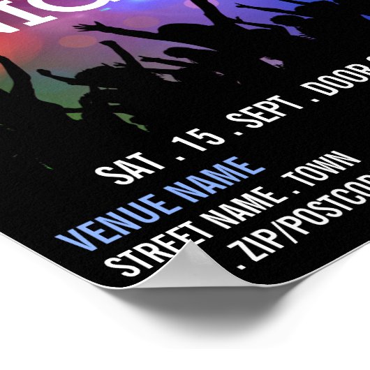 Party Crowd, Karaoke Eventwerbung Poster (Ecke)