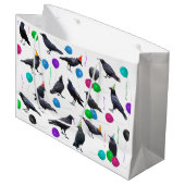 Party Crows Geschenktasche Große Geschenktüte (Vorderseite Schrägansicht)
