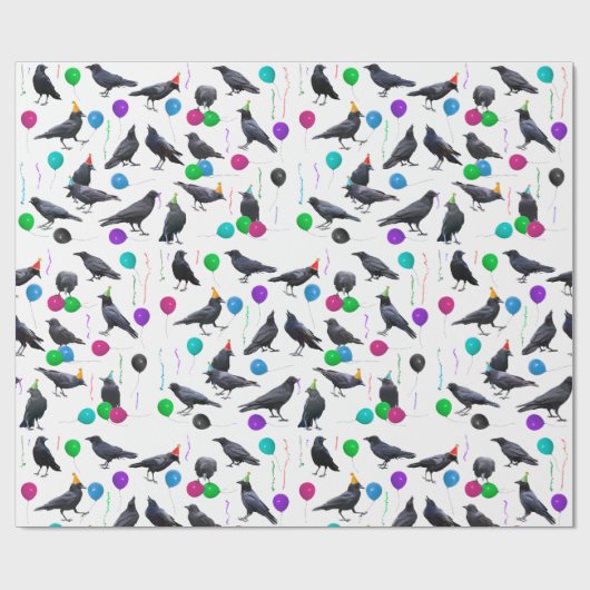 Party Crows Wrapping Paper Geschenkpapier (Flach)