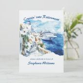 Party Cruising Destination Griechenland Einladung (Stehend Vorderseite)