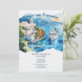 Party Cruising Destination Griechenland Einladung (Stehend Vorderseite)