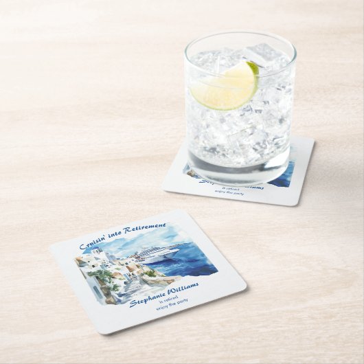 Party Cruising Destination Griechenland Rechteckiger Pappuntersetzer (Vor Ort)