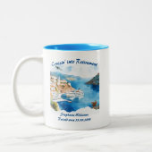 Party Cruising Destination Griechenland Zweifarbige Tasse (Links)