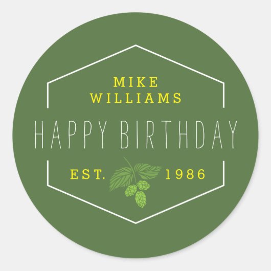 Party-Cup-Aufkleber, Hopfen-Etikett, Gefälligkeits Runder Aufkleber (Vorderseite)