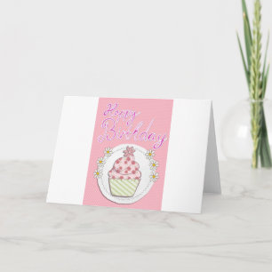 Party Cupcake Pink Happy Geburtstag Karte