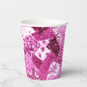 Party Cups Quilly Pink White Floral Pappbecher (Rückseite)