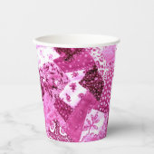 Party Cups Quilly Pink White Floral Pappbecher (Vorderseite)