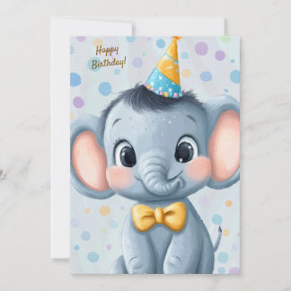 Party Cute Animal Birthday Invitation Elephant Einladung