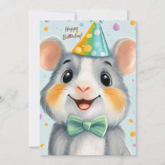 Party Cute Animal Birthday Invitation Hamster Einladung