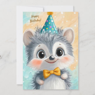 Party Cute Animal Birthday Invitation Hedgehog Einladung