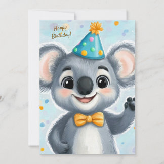 Party Cute Animal Birthday Invitation Koala Einladung