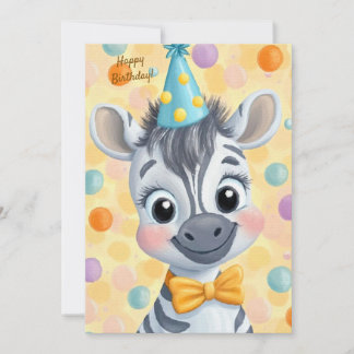 Party Cute Animal Birthday Invitation Zebra Einladung