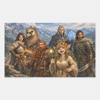 Party D&D Rechteckiger Aufkleber