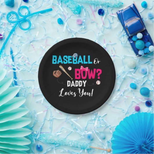 Party Daddy Lieben bei Baseball oder Bows Pappteller (Party)