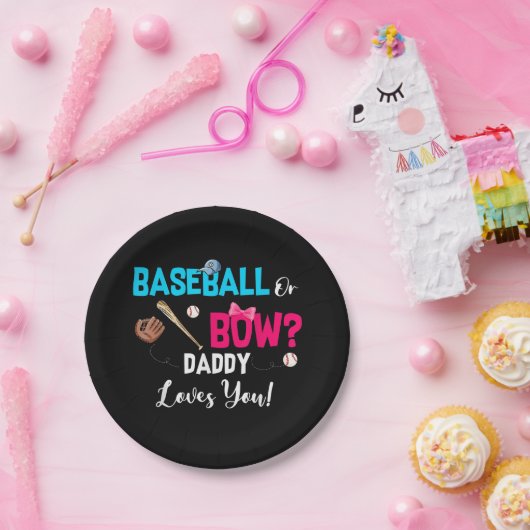 Party Daddy Lieben bei Baseball oder Bows Pappteller (Party)