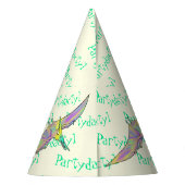 Party daktyl Niedlich farbig Pterodactyl Dinosauri Partyhütchen (Rückseite)
