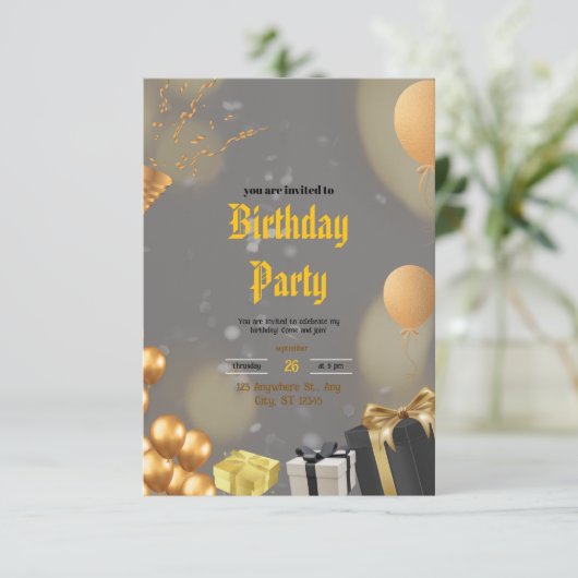 Party Dankeskarte (Stehend Vorderseite)