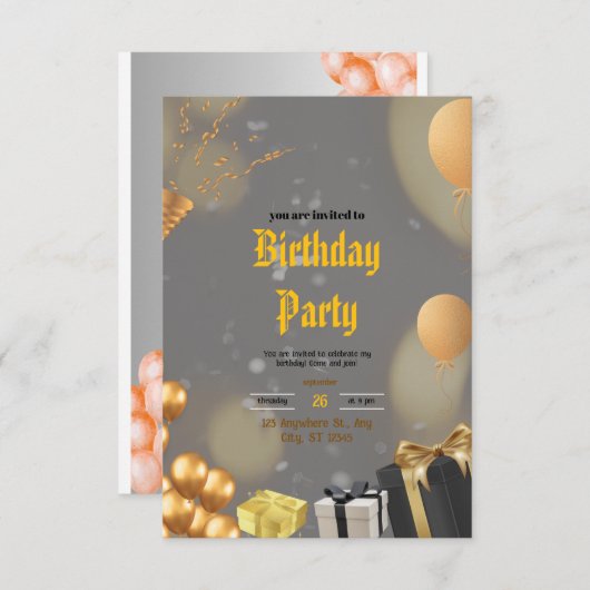 Party Dankeskarte (Vorne/Hinten)