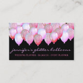 Party Decoration Glitzer Balloons Glitzern Pink Visitenkarte (Vorderseite)