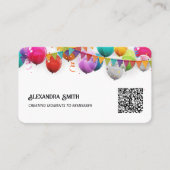 Party-Dekoration für Ballon-QR Visitenkarte (Vorderseite)