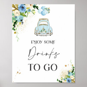 Party-Dekoration mit Baby Dusche Schildern Blauer  Poster