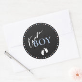 Party-Dekoration von Team Boy Gender Runder Aufkleber (Umschlag)