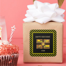 Party-Dekorationen für den Kindergeburtstag Quadratischer Aufkleber