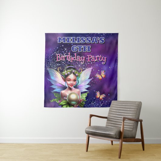 Party-Dekorationen im Hintergrund Mädchen Wandteppich (Beispiel)