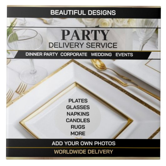 Party Delivery Service - Keramik Tile Fliese (Vorderseite)