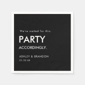 Party Dementsprechend Funny Wedding Bar Serviette (Vorderseite)