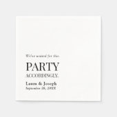 Party Dementsprechend Funny Wedding Bar Serviette (Vorderseite)