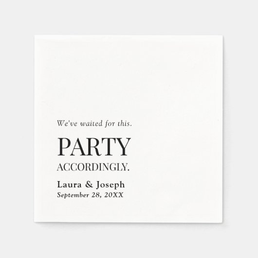 Party Dementsprechend Funny Wedding Bar Serviette (Vorderseite)