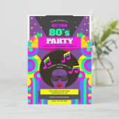 Party der 80er Jahre Einladung (Stehend Vorderseite)