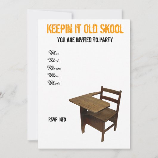 Party der Alten Schule Einladung (Vorderseite)