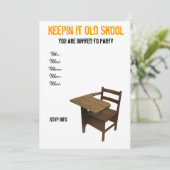 Party der Alten Schule Einladung (Stehend Vorderseite)