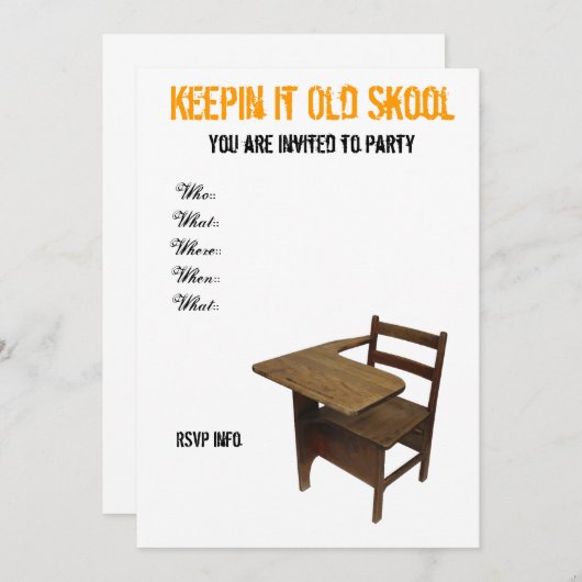 Party der Alten Schule Einladung (Vorne/Hinten)