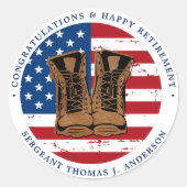 Party der amerikanischen Militärarmee "Flag Boots  Runder Aufkleber (Vorderseite)