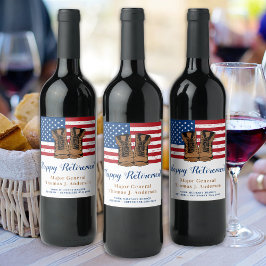 Party der amerikanischen Militärarmee "Flag Boots  Weinetikett