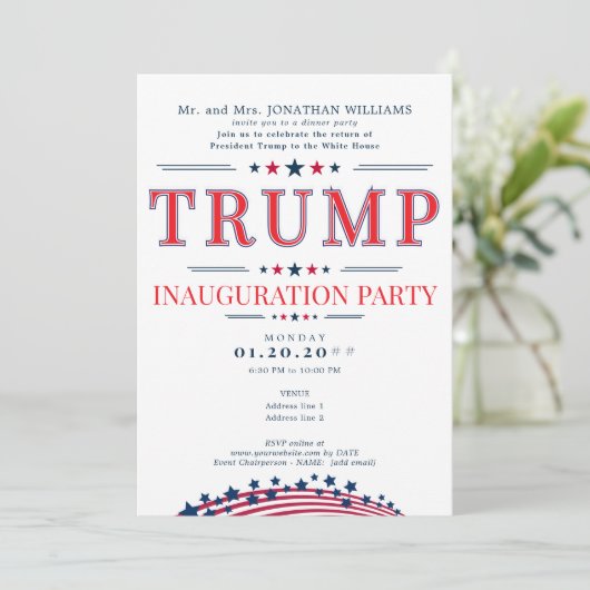 Party der Amtseinführung von Präsident Donald Trum Einladung (Stehend Vorderseite)