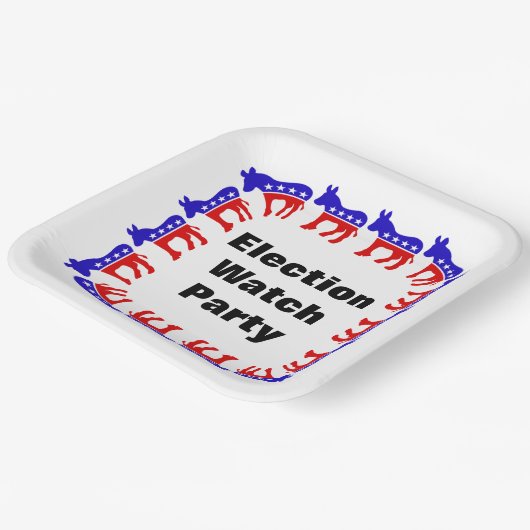 Party der demokratischen Wahlen Pappteller (Gewinkelt)