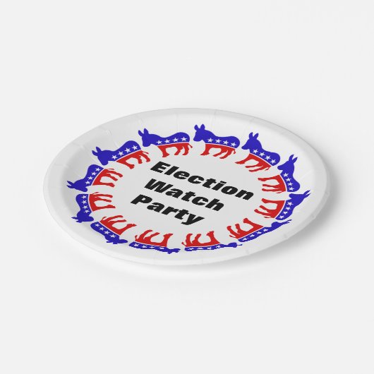 Party der demokratischen Wahlen Pappteller (Schrägansicht)