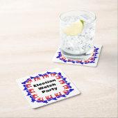 Party der demokratischen Wahlen Rechteckiger Pappuntersetzer (Vor Ort)